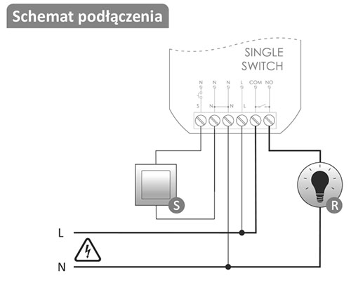 Single Switch FOX schemat podłączenia